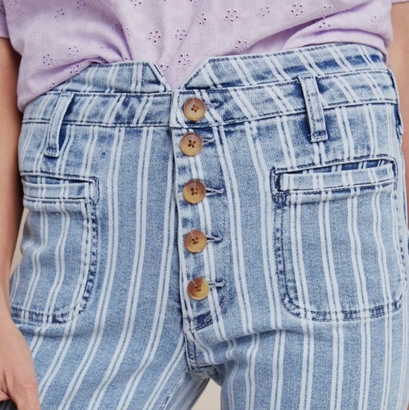 Anthropologie X Pilcro And The Letterpress Striped Button-fly Jeans - Picture 8 of 8